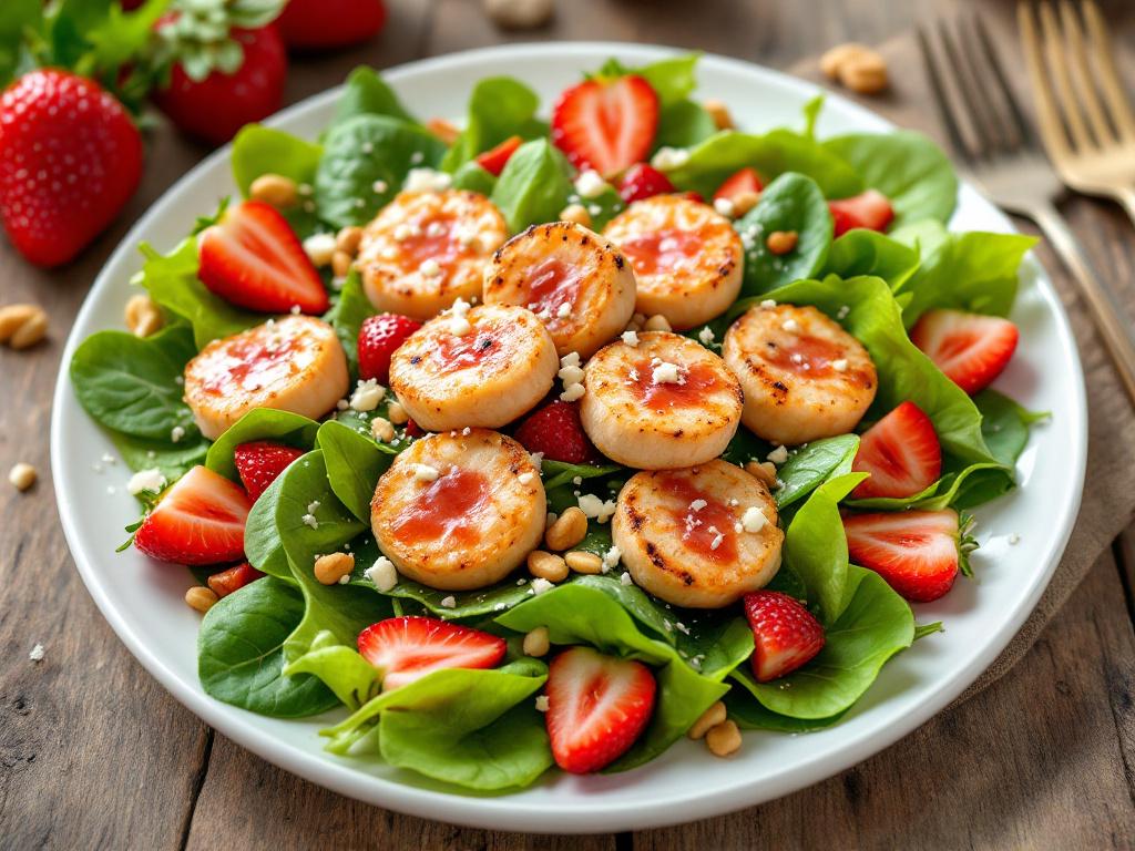 Gamberoni, Strawberry & Spinach Salad